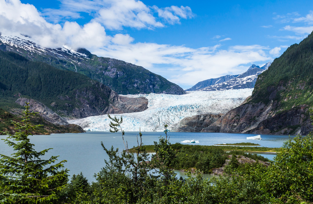 mendenhall glacier and juneau lake, alaska